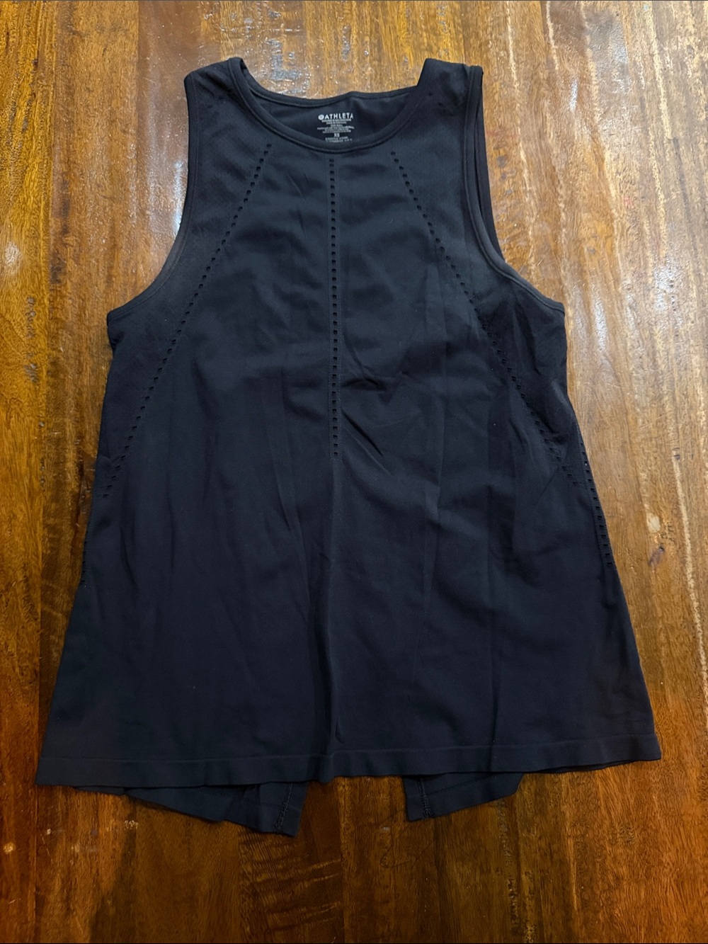 Athleta Black Perforated Tie Back Tank. NEW WITHOUT TAGS